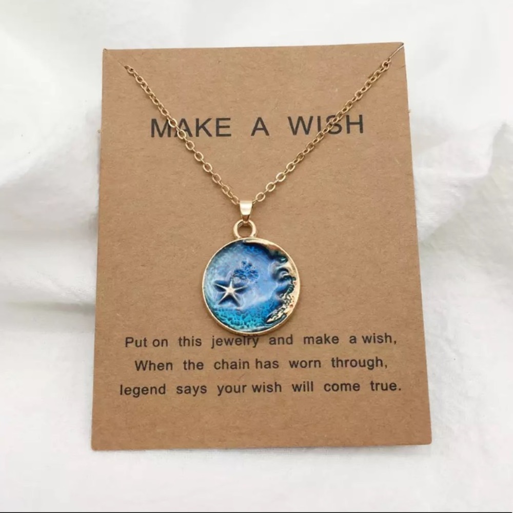 🎉 New Star & Ocean Make a Wish Necklace & Card